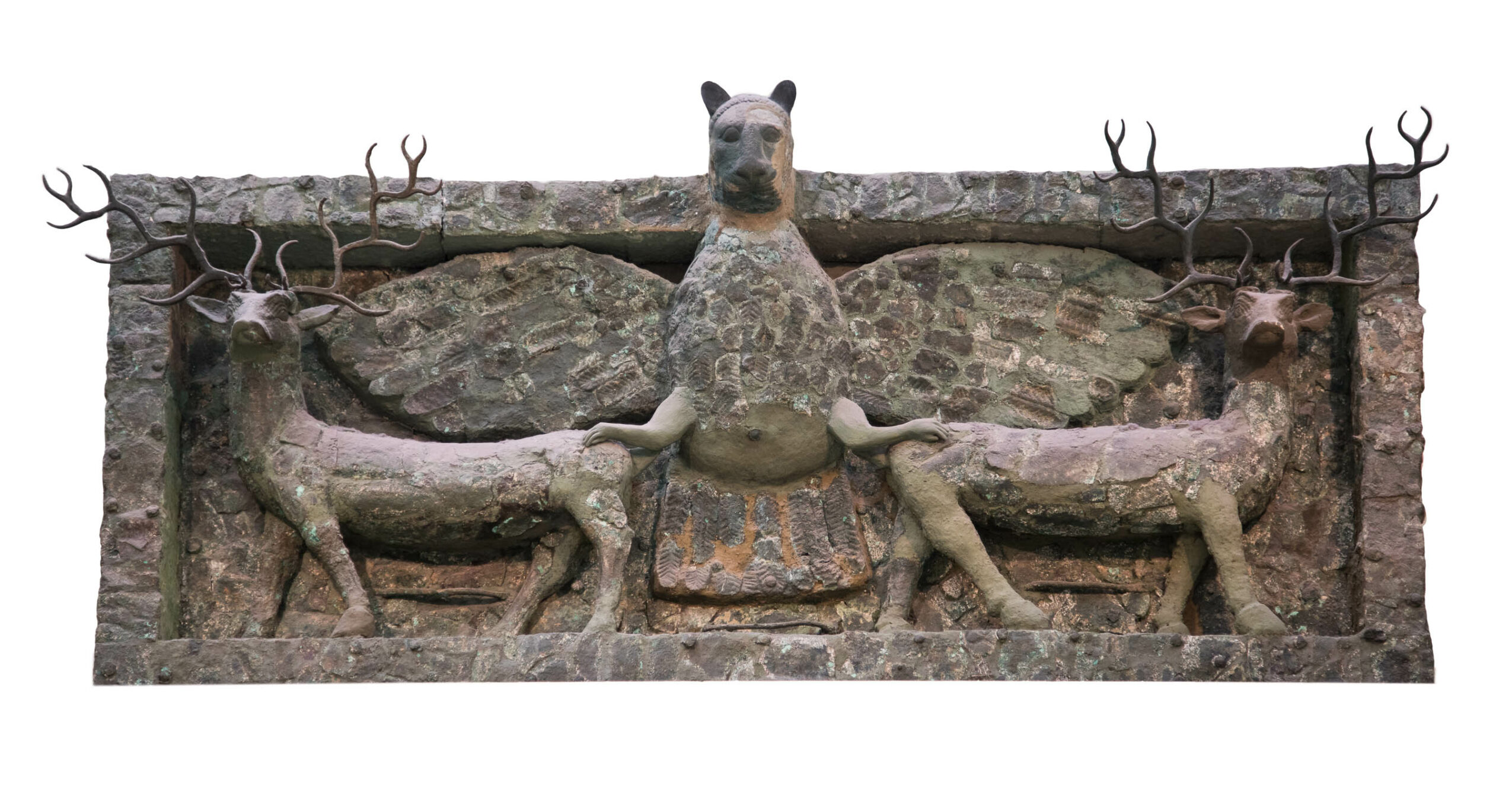 This copper plaque from Eridu depicts the Anzud bird grasping a stag in either talon.