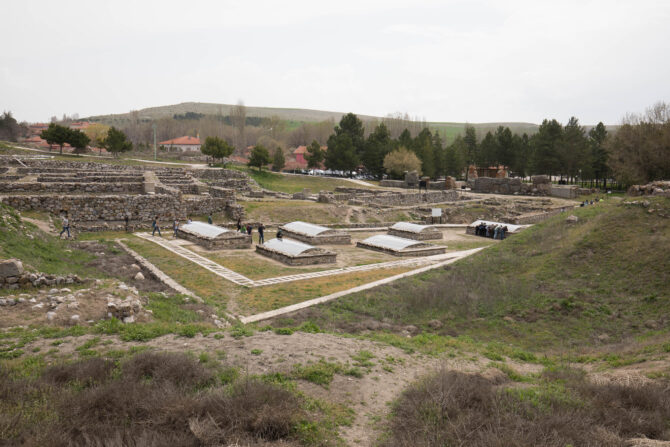 View of the early bronze cemetery at Alacahoyuk