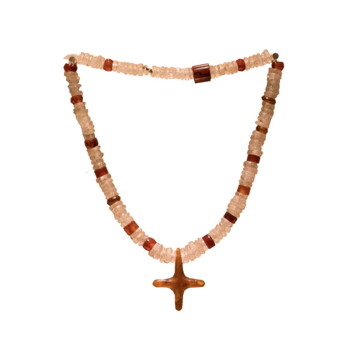 Necklace made from rock crystal and agate