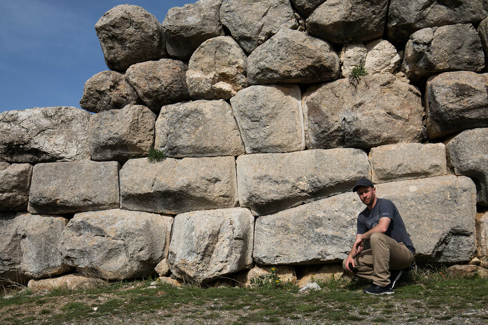 Cyclopean masonry visible next to the Lions Gate of Hattusa