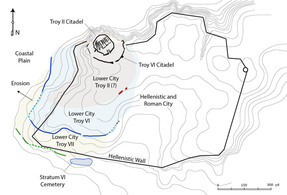 Plan of Hisarlik showing Lower City