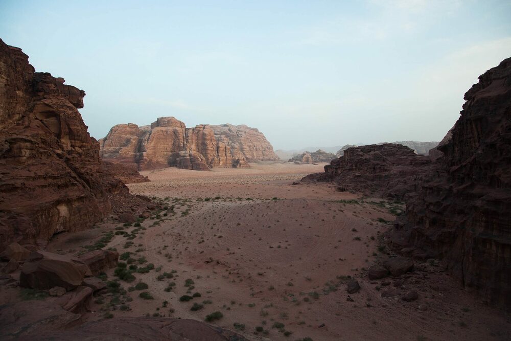 The desert near Petra known as the Wadi Rum