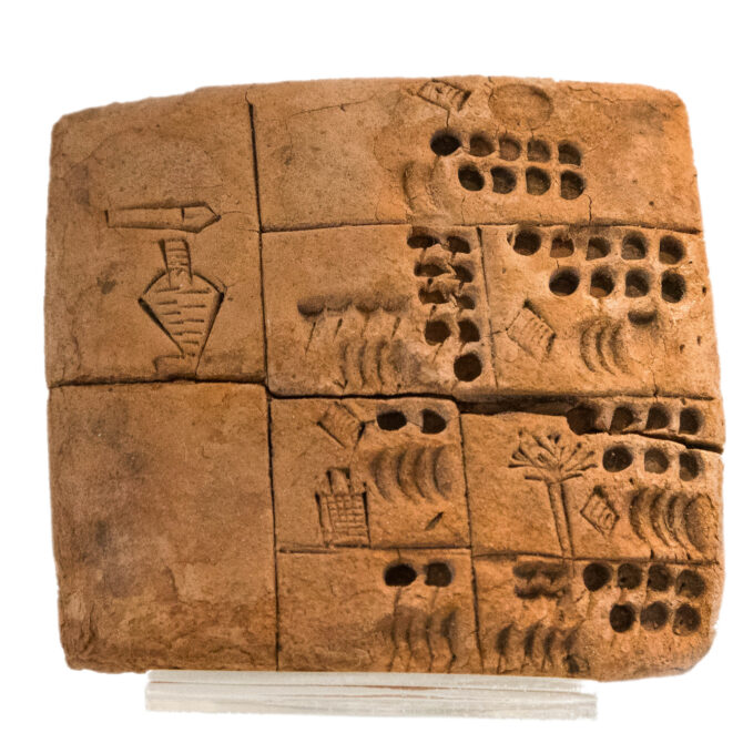Kushim tablet on display at the Louvre
