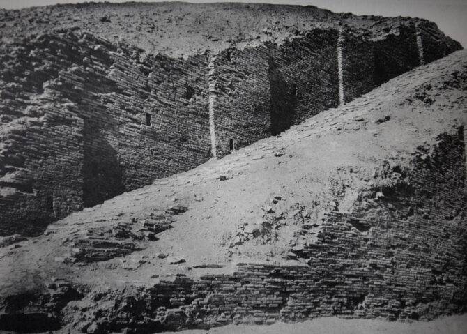 Brickwork of Ziggurat of Ur with ramp