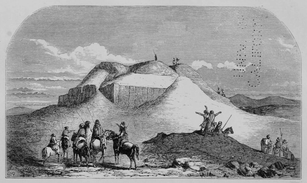 William Loftus line drawing of Ur Ziggurat