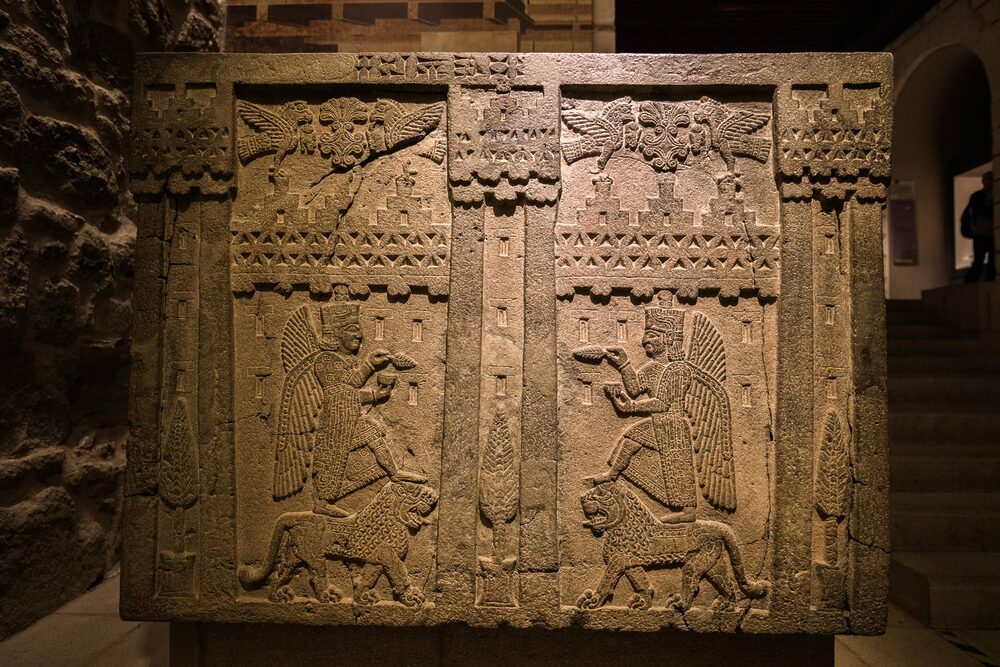 A shallow relief depicting the Temple of Haldi
