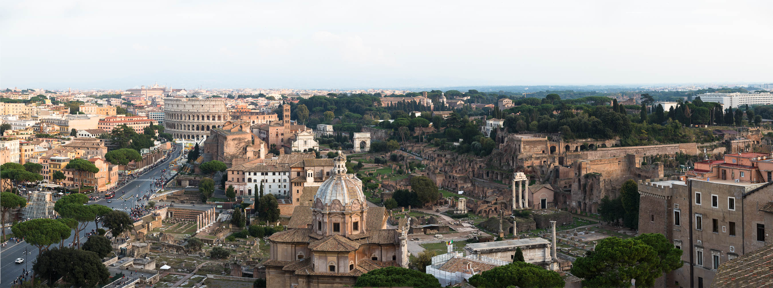 The Roman Forum showing the location of the Colosseum