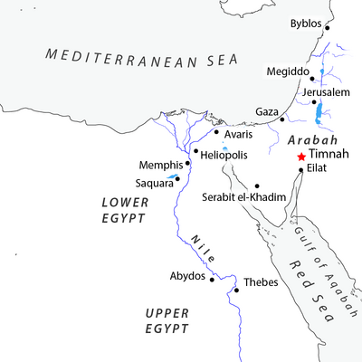 Map of Levant showing location of Timnah