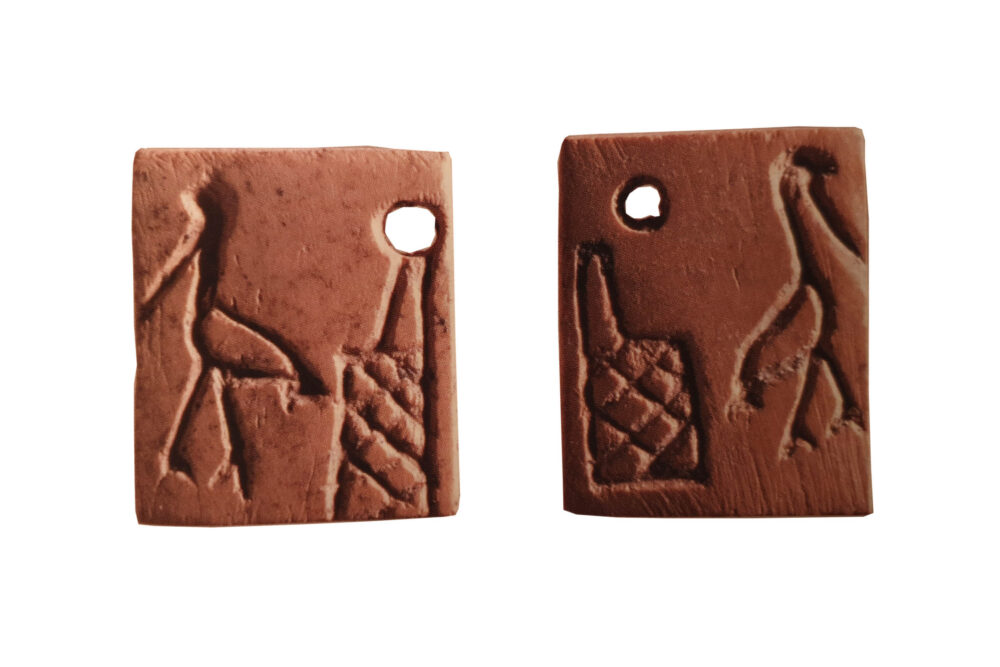 Bast bone label with possible phonetic writing