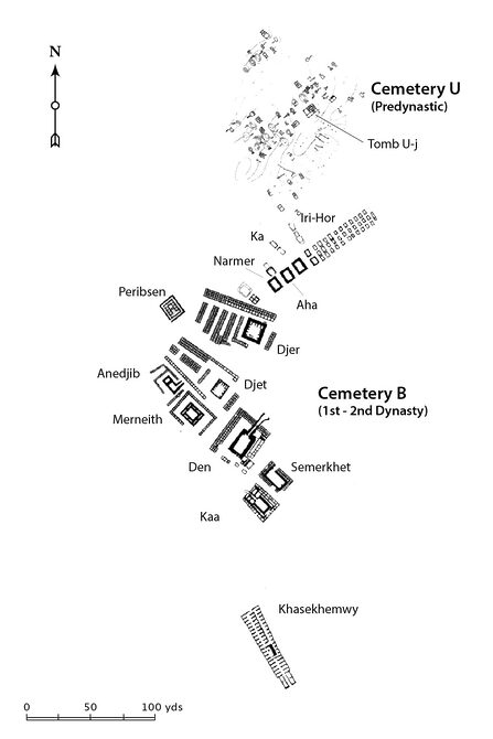 Map of Umm el-qaab cemetery at Abydos
