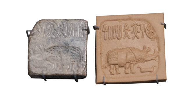 Indus Valley Stamp Seal with an Rhinocerous