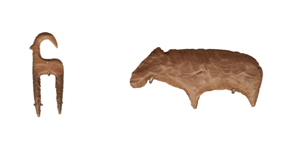Predynastic flint animals provenance unknown displayed in Cairo Museum