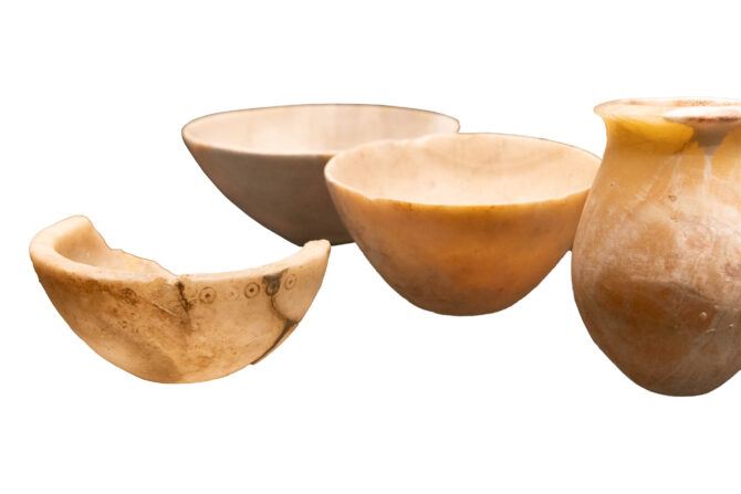 Calcite or Alabaster Vessels from the Temple of Ishtar at Mari