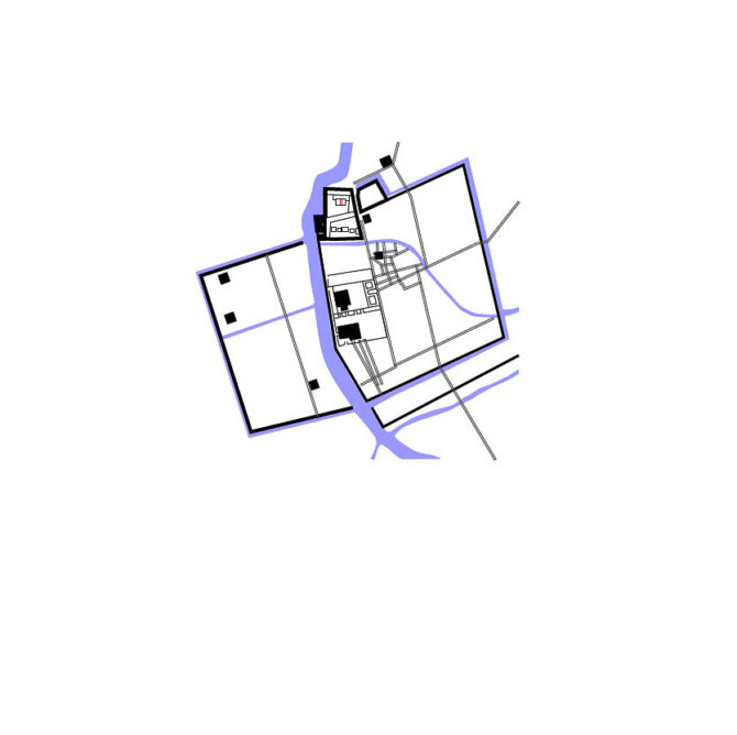 Outline of city of Babylon showing size of city