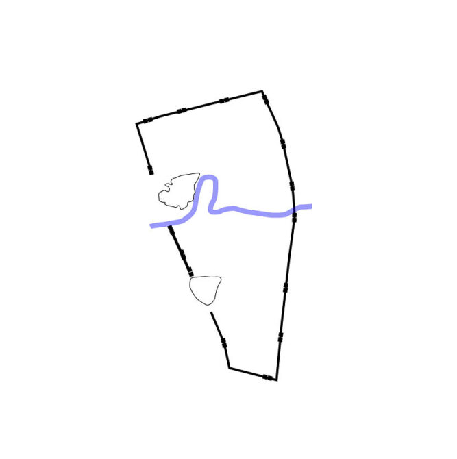 Outline of city of Nineveh showing size of city