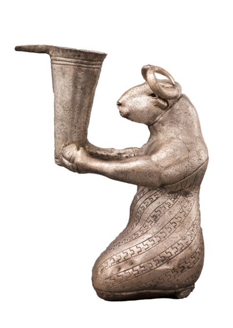 Proto-Elamite Silver Kneeling Bull