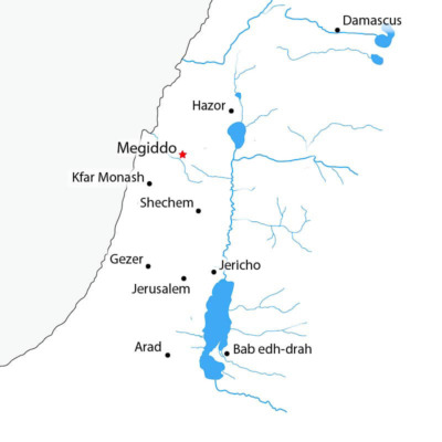 Map showing location of Megiddo