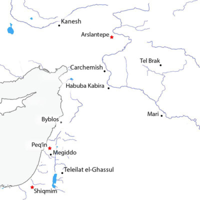 map showing location of shiqmim and arslantepe