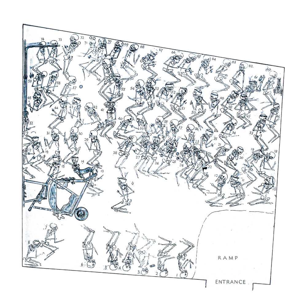 Great Death Pit Plan Showing the bodies laid in the courtyard of PG 1237
