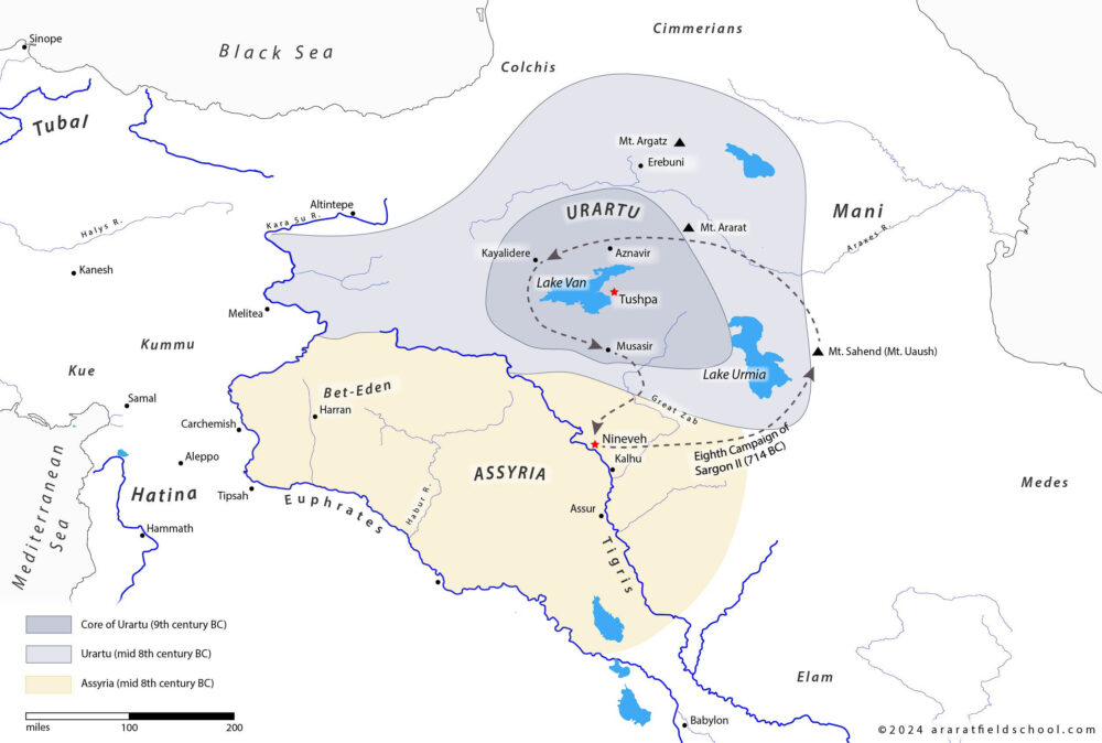 Map of Urartu and Assyrian Empire