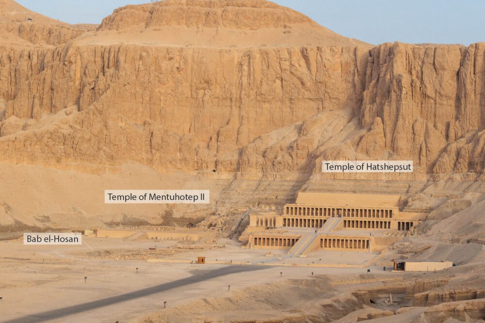 Deir el-Bahari showing location of Bab al-Hosan