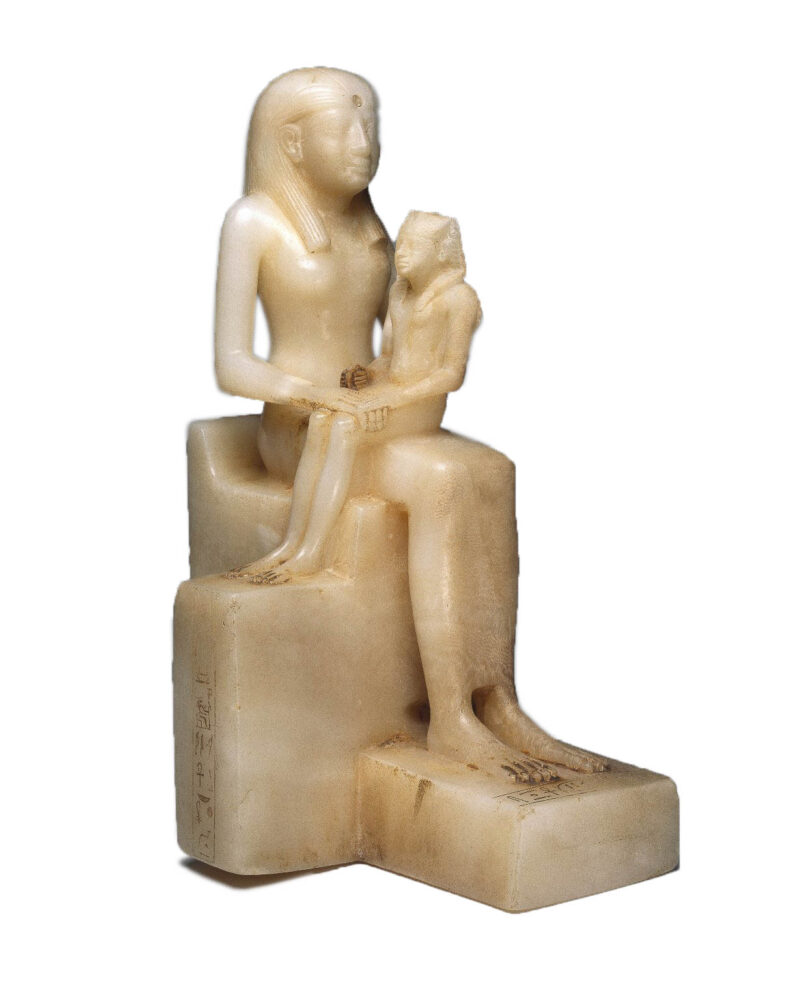 Pepi II and Ankhnesmerye II alabaster statuette