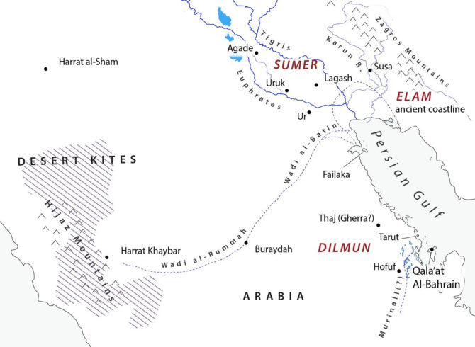 Map of Pishon and Failaka in Arabia