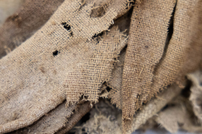 Linen tunic from Nabataean burial shroud at Khirbet Khazone.