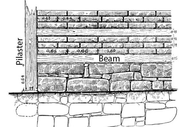 Plan view of megaron wall