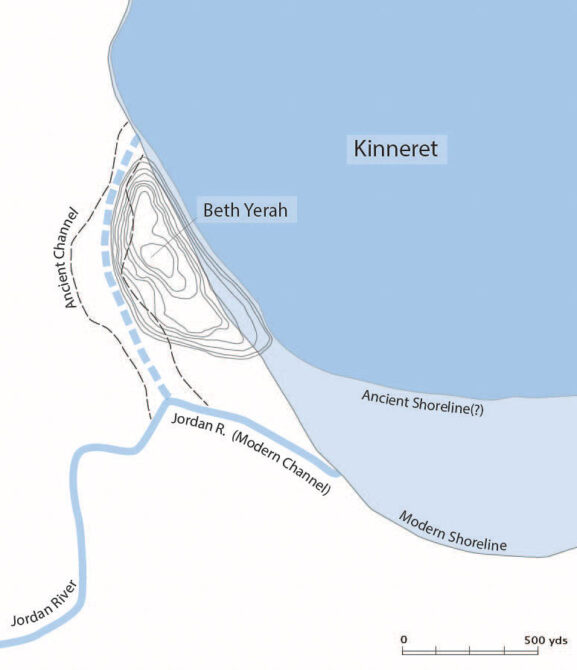 Map showing ancient geography of southern end of Sea of Galilee