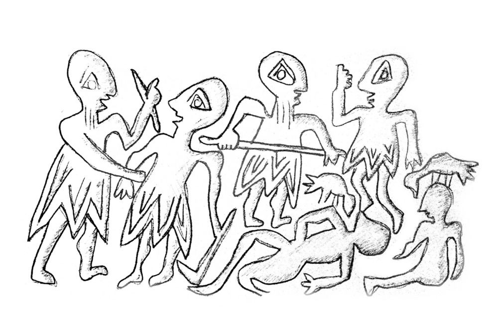 War Scene on the Cylinder Seal Impression of Ishki-Mari