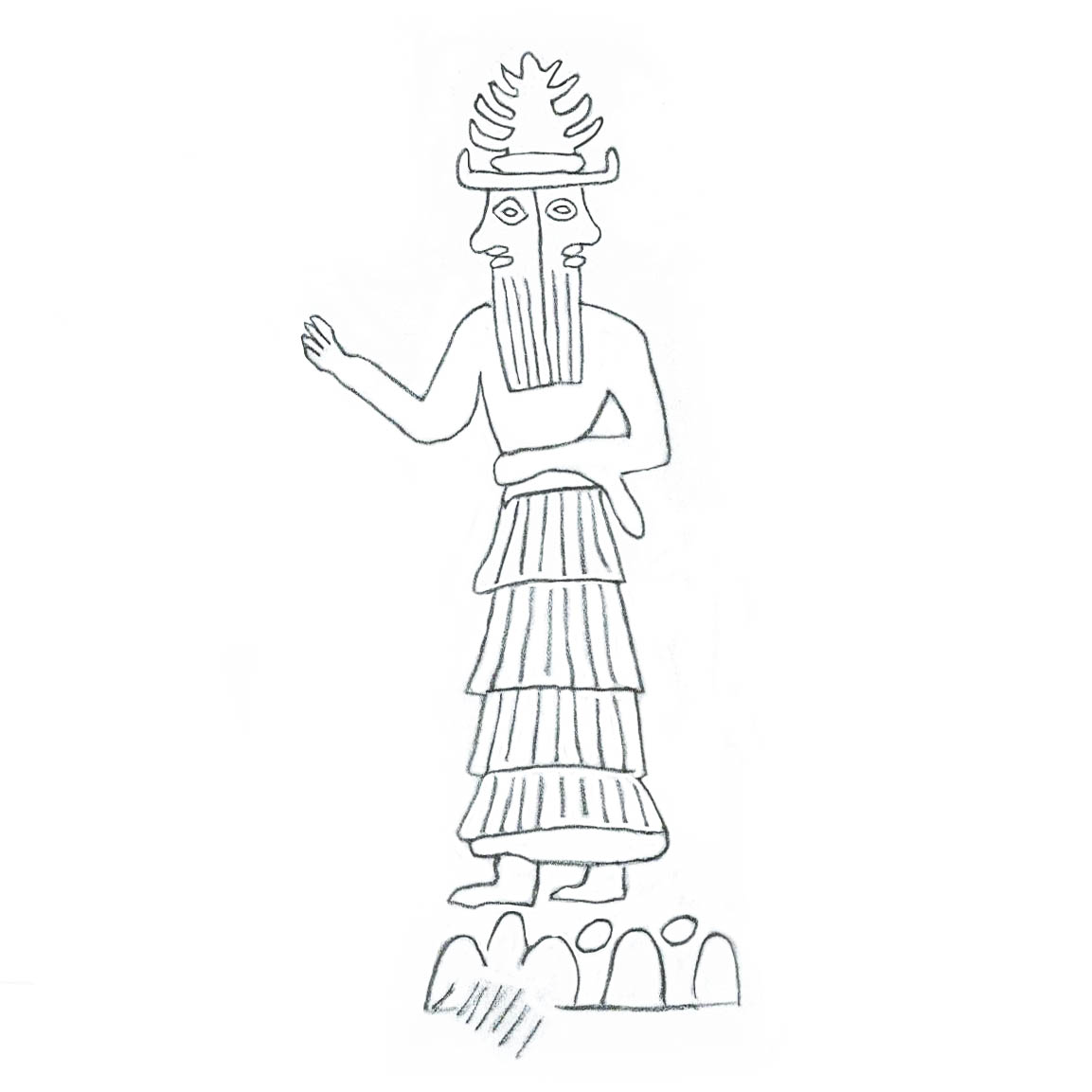 Akkadian god Usmu depicted on the Akkadian Adda Seal
